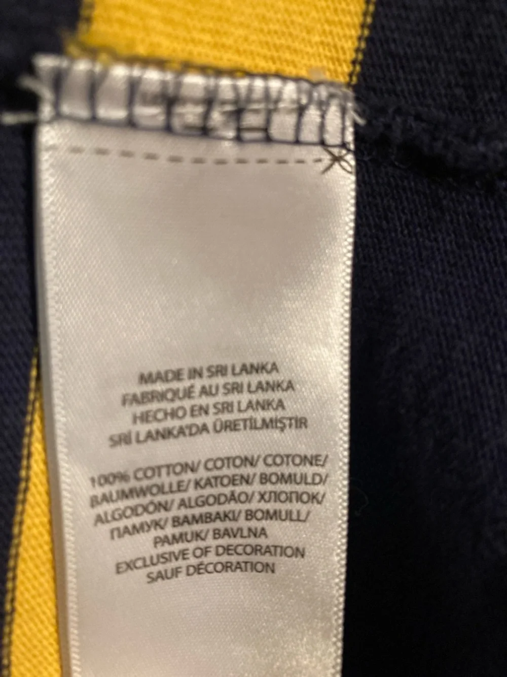 Polo Ralph Lauren Navy and Yellow Striped Rugby Shirt